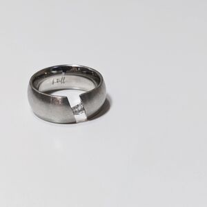 Princess Cut Extra Wide B. Tiff Surgical Stainless Steel Ring